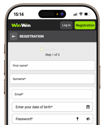 Fill in first name, last name, email, date of birth, and password.